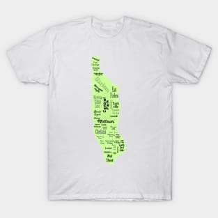 new york city/manhattan map - green T-Shirt